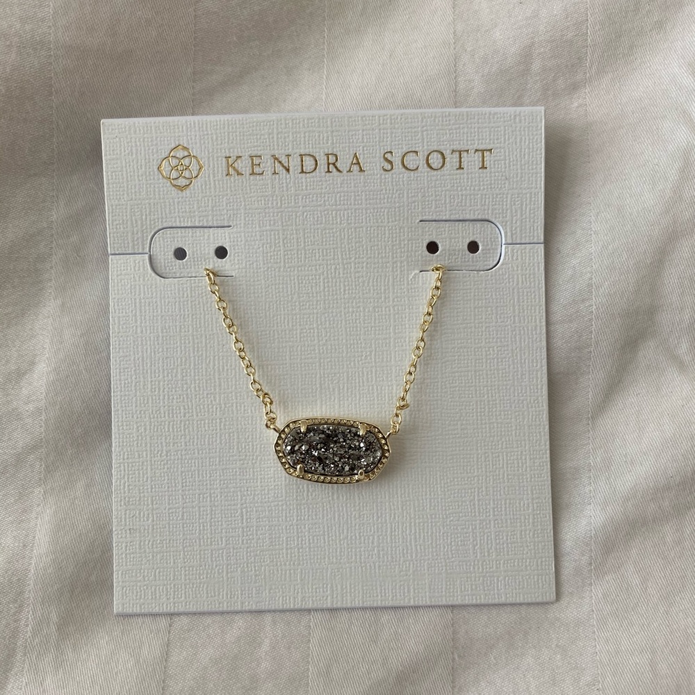 KENDRA SCOTT grey druzy necklace